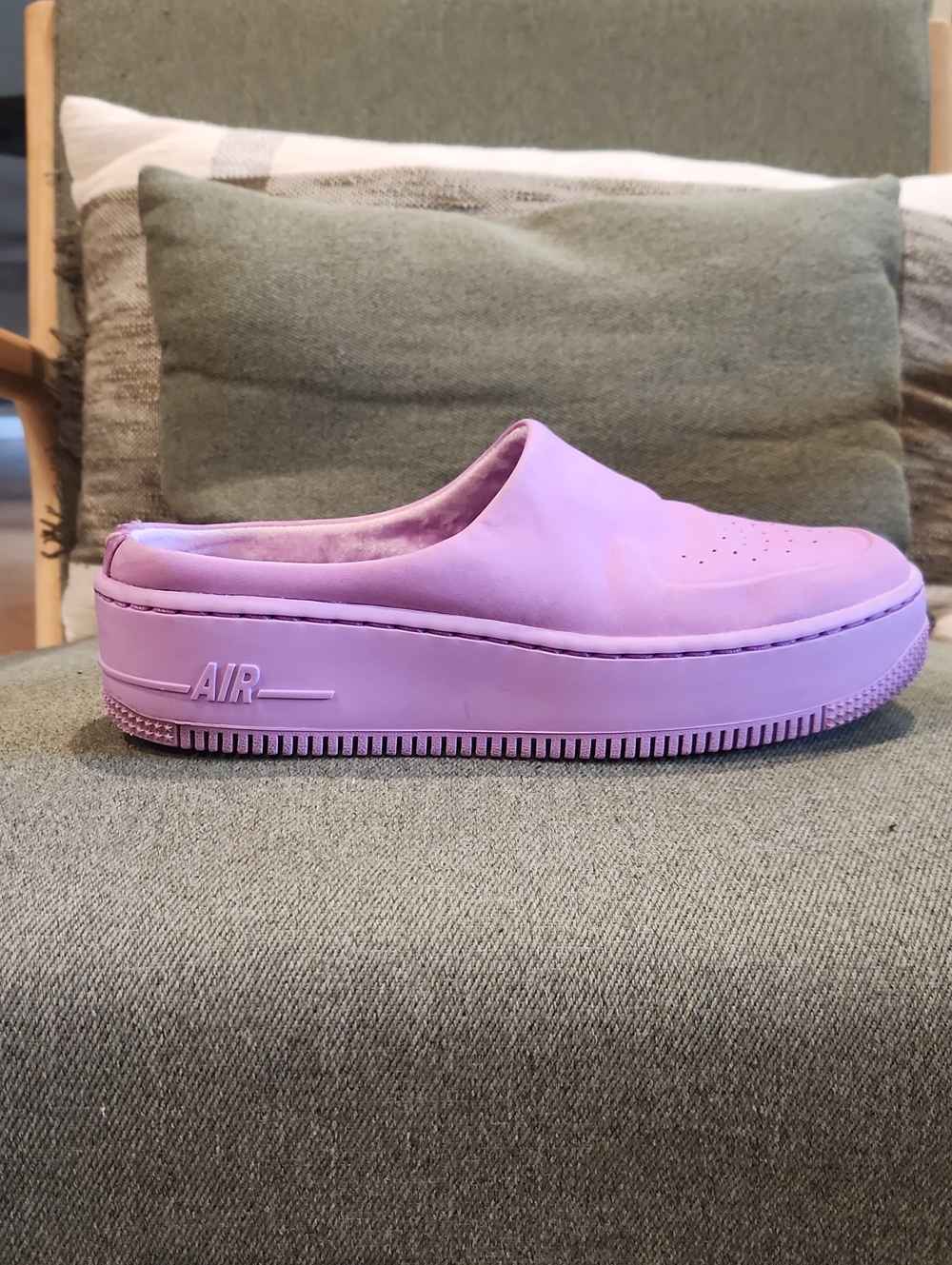 Nike Lavender Platform Mule Slide with Air Sole